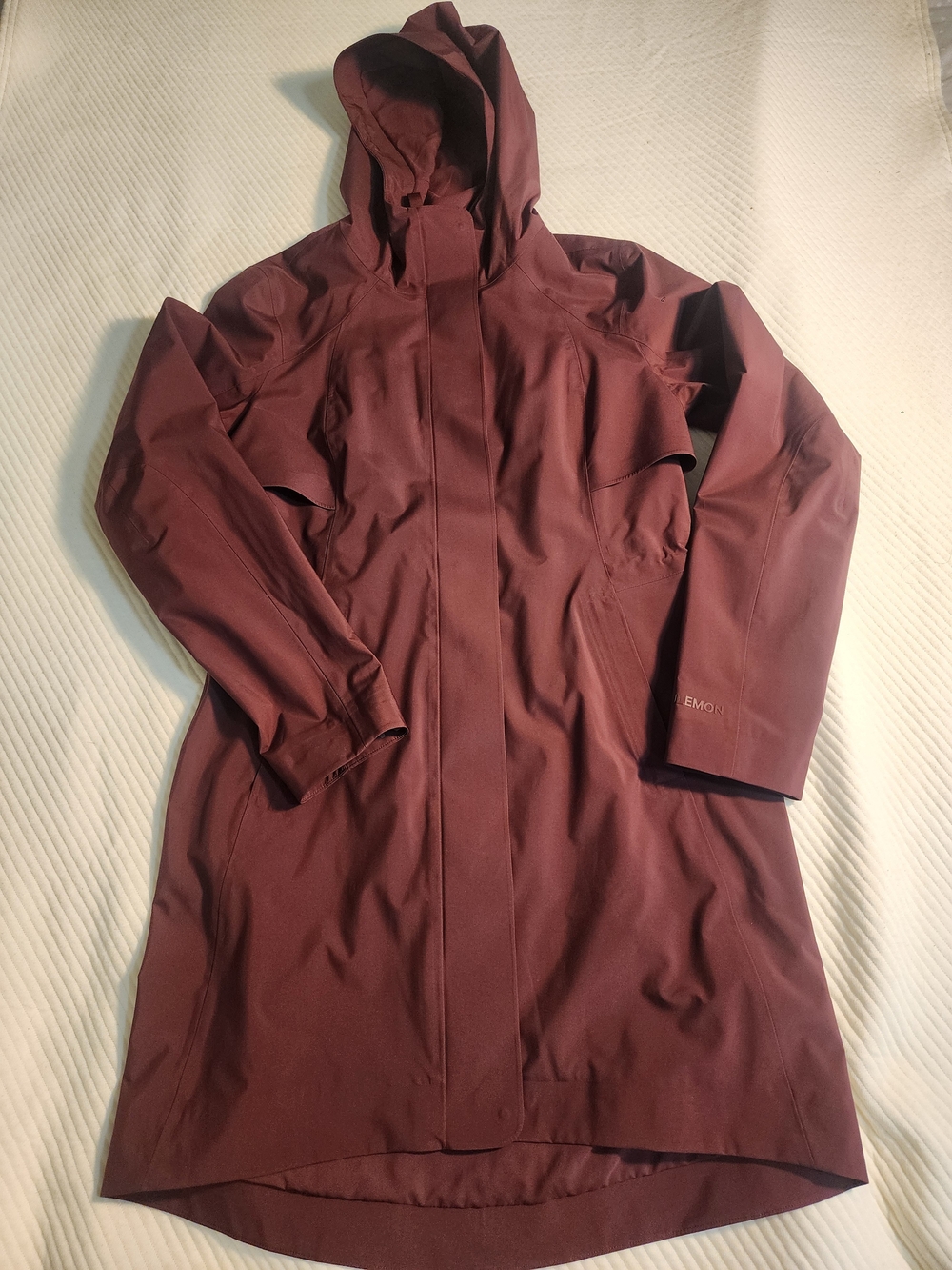 lululemon Rain Rebel Hooded Trench Coat in Burgundy